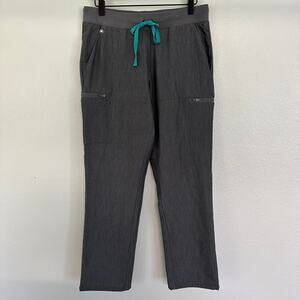 Figs Technical Collection Cargo Grey Scrub Pants Zip Pockets Stretch Waist Small